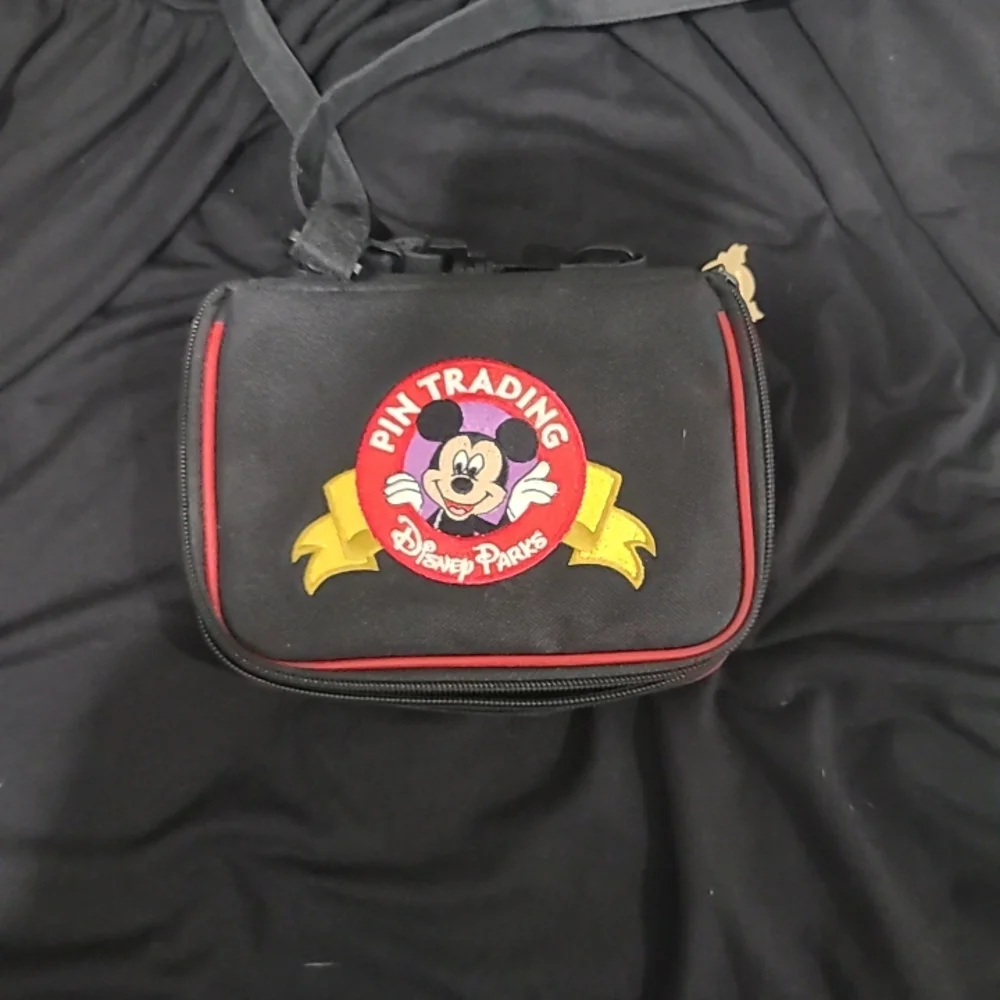 Walt Disney, Disney Parks Pin Trading, Red And Black Small Pin Trading Bag - Picture 6 of 7